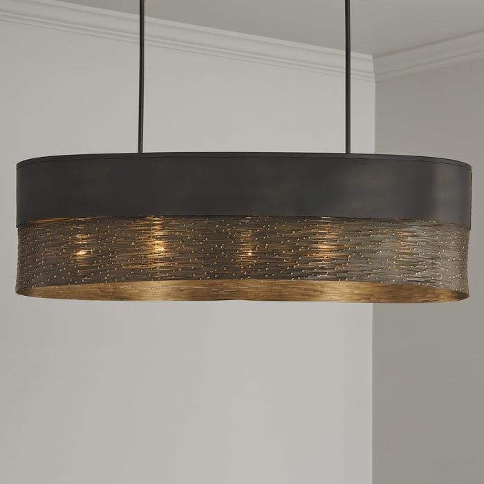 Capital Lighting 835151GI Five Light Island Pendant, Grey Iron