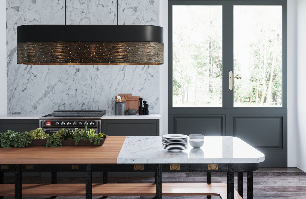 Capital Lighting 835151GI Five Light Island Pendant, Grey Iron