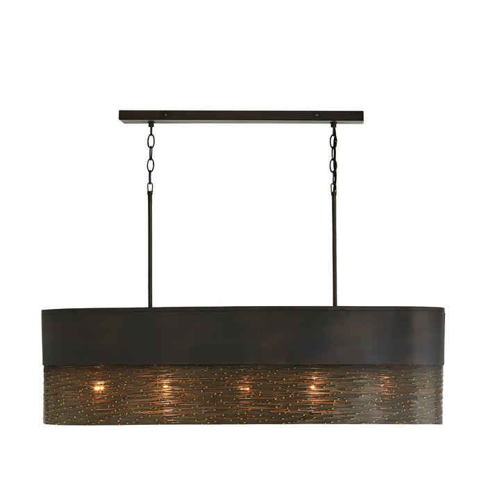 Capital Lighting 835151GI Five Light Island Pendant, Grey Iron
