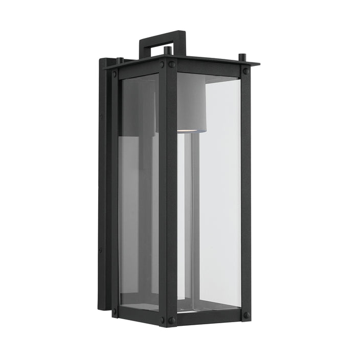 Capital Lighting 934611BK-GL One Light Outdoor Wall Lantern, Black