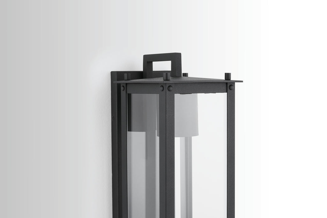 Capital Lighting 934611BK-GL One Light Outdoor Wall Lantern, Black