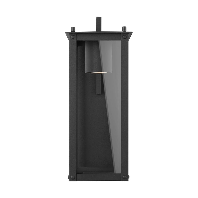 Capital Lighting 934611BK-GL One Light Outdoor Wall Lantern, Black