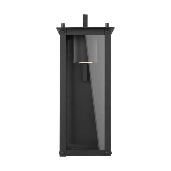 Capital Lighting 934611BK-GL One Light Outdoor Wall Lantern, Black