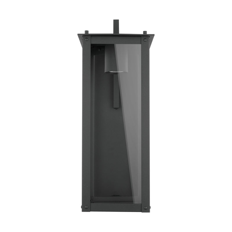 Capital Lighting 934612BK-GL One Light Outdoor Wall Lantern, Black