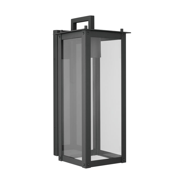 Capital Lighting 934612BK-GL One Light Outdoor Wall Lantern, Black