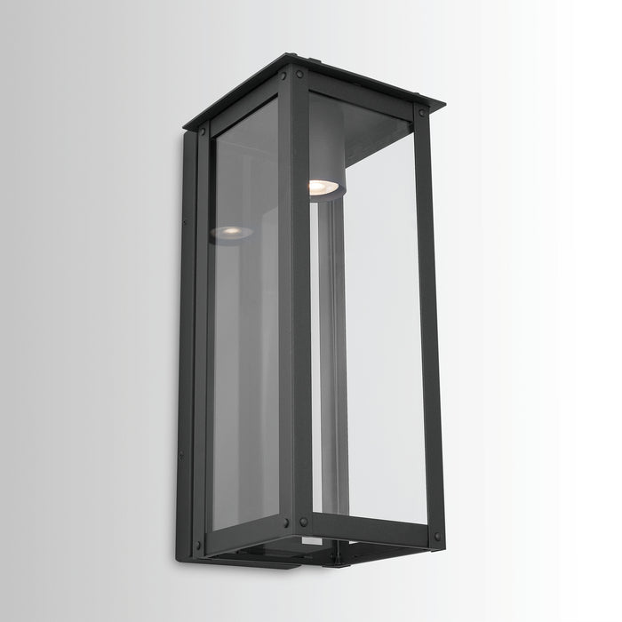 Capital Lighting 934612BK-GL One Light Outdoor Wall Lantern, Black