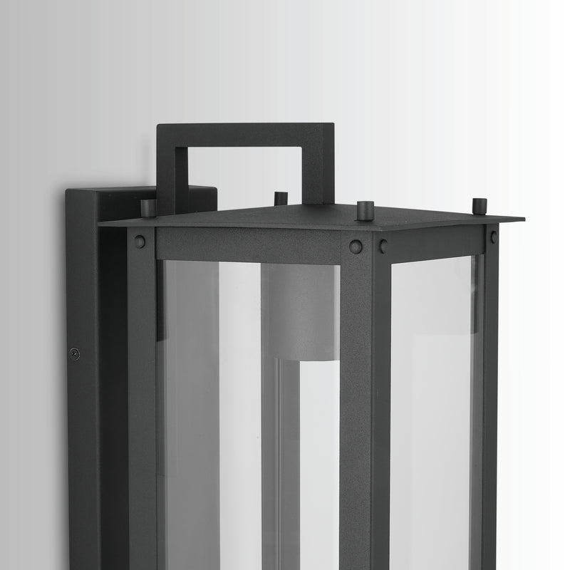 Capital Lighting 934612BK-GL One Light Outdoor Wall Lantern, Black