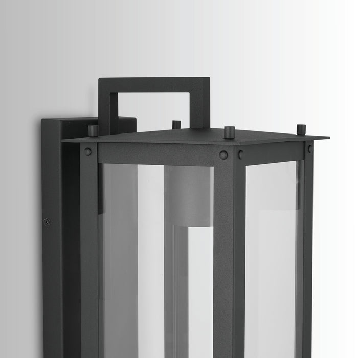 Capital Lighting 934612BK-GL One Light Outdoor Wall Lantern, Black