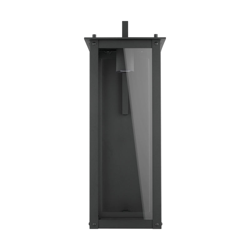Capital Lighting 934641BK-GL One Light Outdoor Wall Lantern, Black
