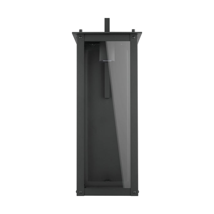Capital Lighting 934641BK-GL One Light Outdoor Wall Lantern, Black
