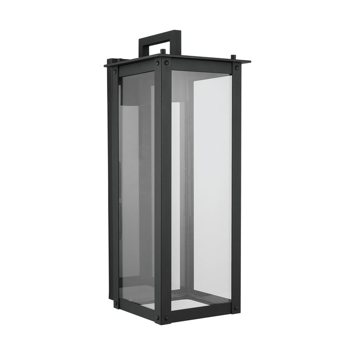 Capital Lighting 934641BK-GL One Light Outdoor Wall Lantern, Black