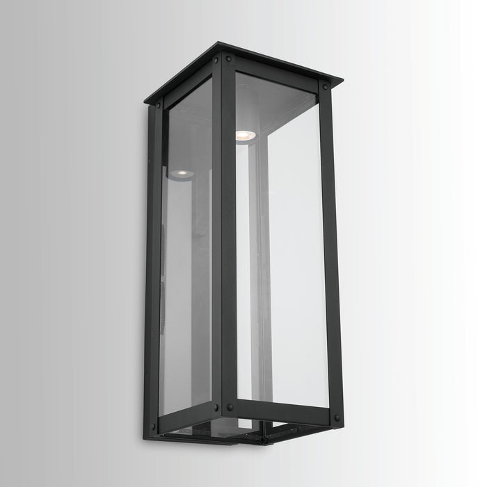 Capital Lighting 934641BK-GL One Light Outdoor Wall Lantern, Black