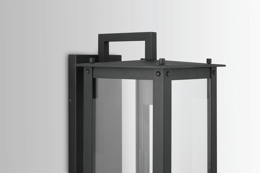 Capital Lighting 934641BK-GL One Light Outdoor Wall Lantern, Black