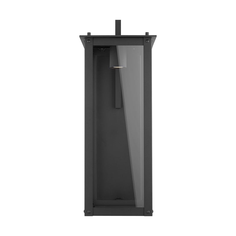 Capital Lighting 934641BK-GL One Light Outdoor Wall Lantern, Black