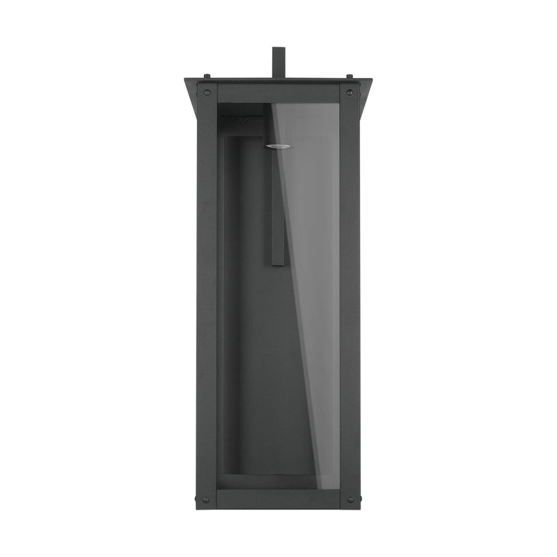 Capital Lighting 934642BK-GL One Light Outdoor Wall Lantern, Black