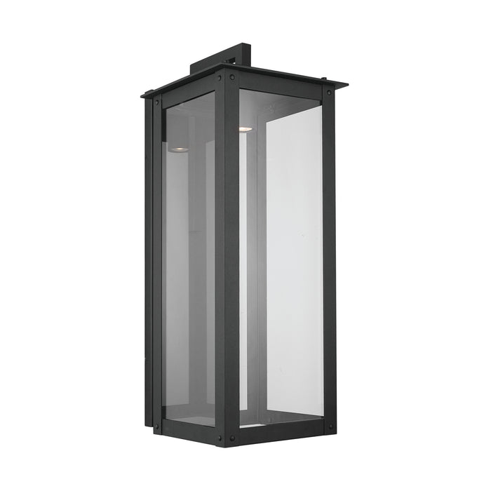 Capital Lighting 934642BK-GL One Light Outdoor Wall Lantern, Black