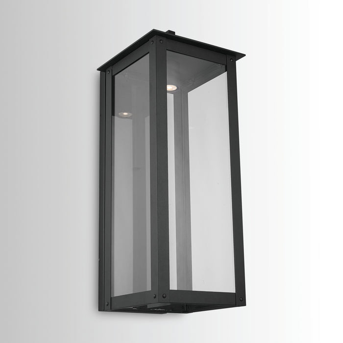Capital Lighting 934642BK-GL One Light Outdoor Wall Lantern, Black