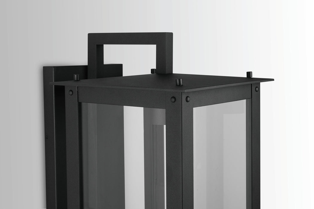 Capital Lighting 934642BK-GL One Light Outdoor Wall Lantern, Black