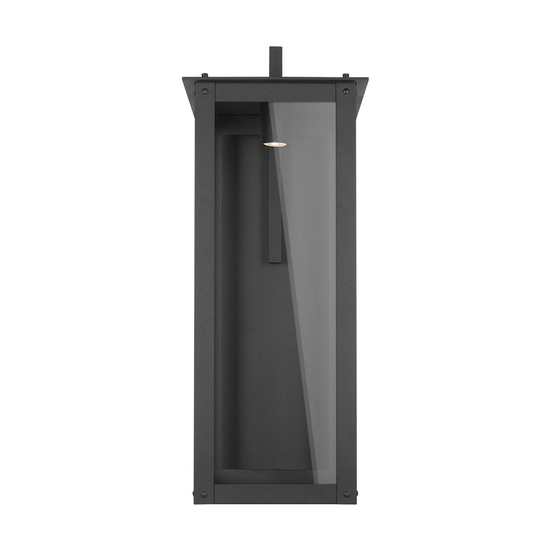 Capital Lighting 934642BK-GL One Light Outdoor Wall Lantern, Black