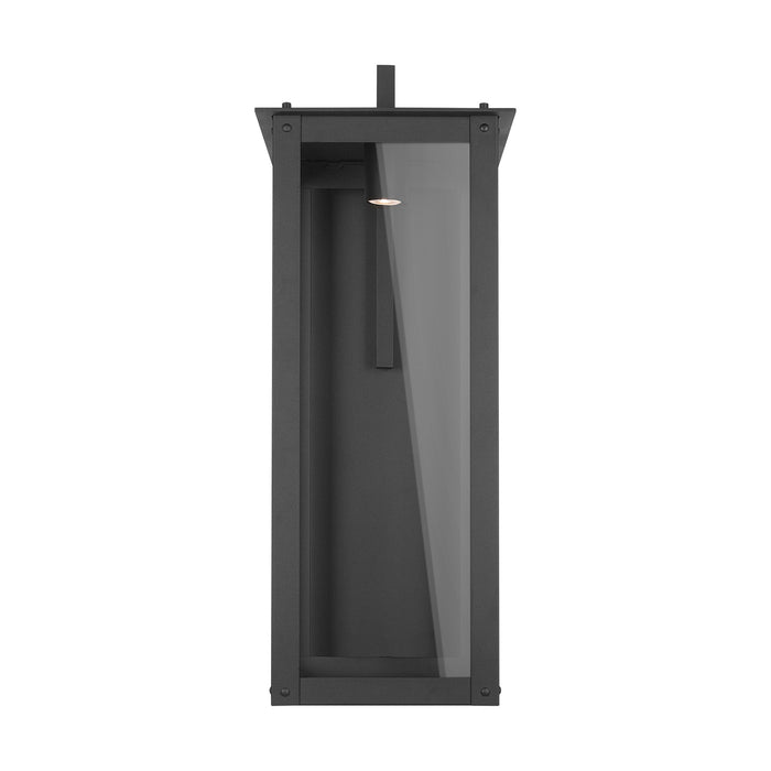 Capital Lighting 934642BK-GL One Light Outdoor Wall Lantern, Black