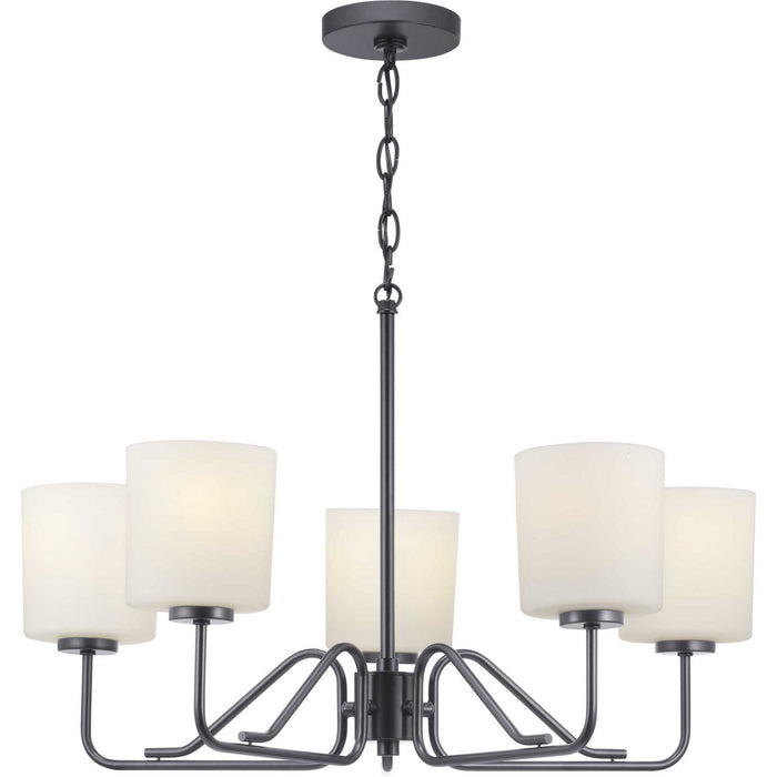 Progress Lighting P400182-031 Five Light Chandelier, Matte Black