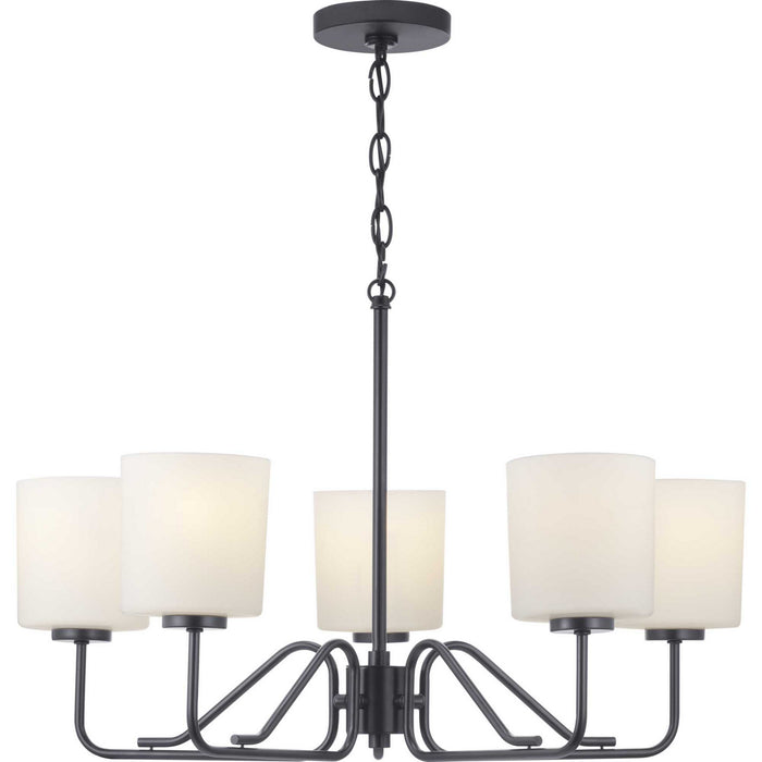 Progress Lighting P400182-031 Five Light Chandelier, Matte Black