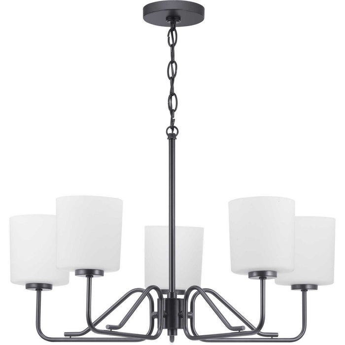 Progress Lighting P400182-031 Five Light Chandelier, Matte Black