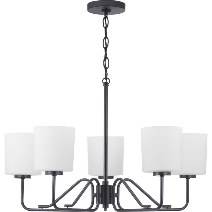 Progress Lighting P400182-031 Five Light Chandelier, Matte Black