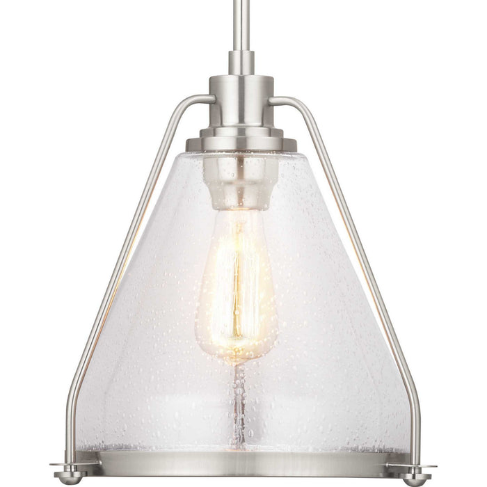 Progress Lighting P500135-009 One Light Pendant, Brushed Nickel