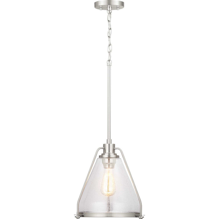 Progress Lighting P500135-009 One Light Pendant, Brushed Nickel