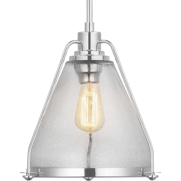 Progress Lighting P500135-104 One Light Pendant, Polished Nickel