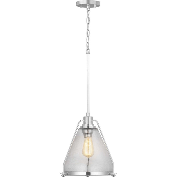 Progress Lighting P500135-104 One Light Pendant, Polished Nickel
