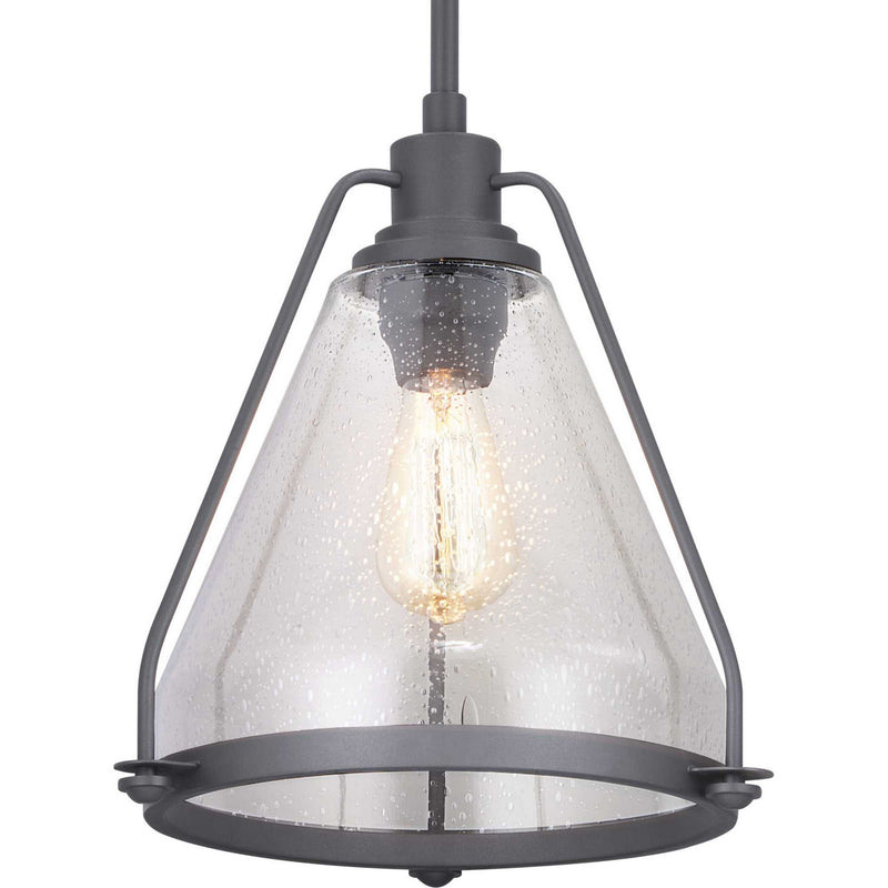 Progress Lighting P500135-143 One Light Pendant, Graphite