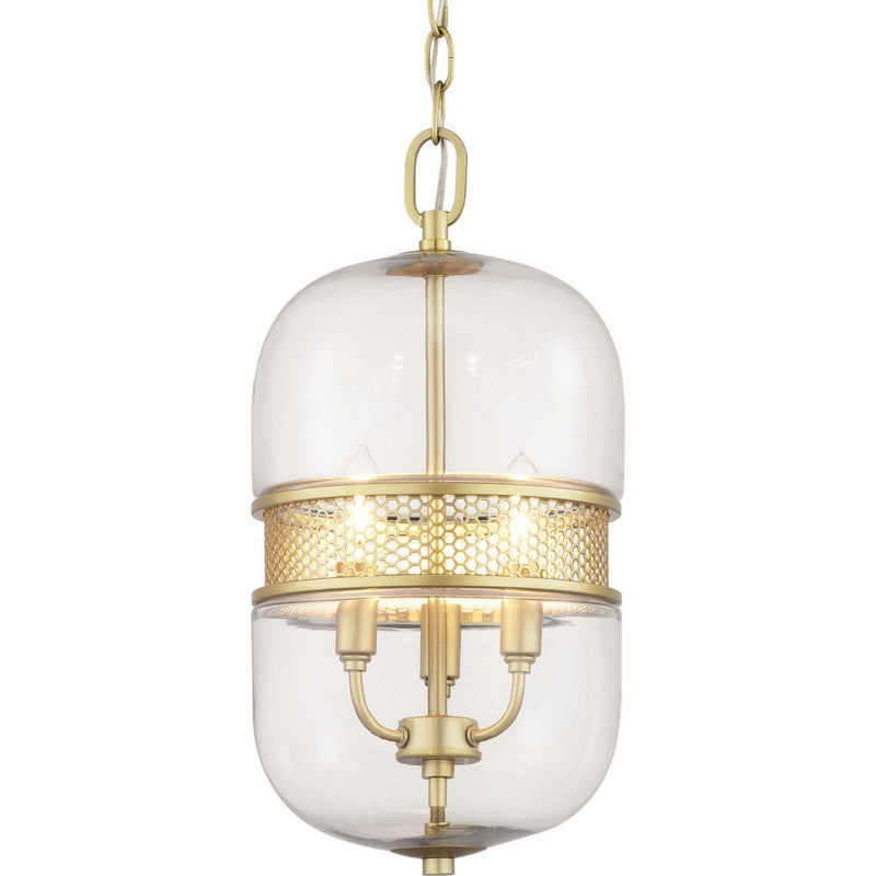 Progress Lighting P500156-078 Three Light Pendant, Vintage Gold