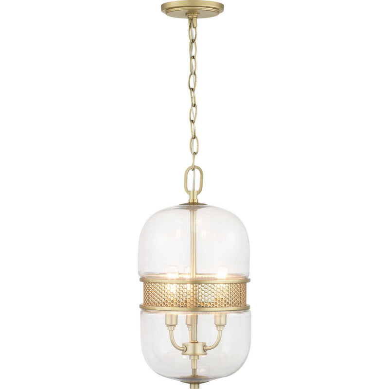 Progress Lighting P500156-078 Three Light Pendant, Vintage Gold