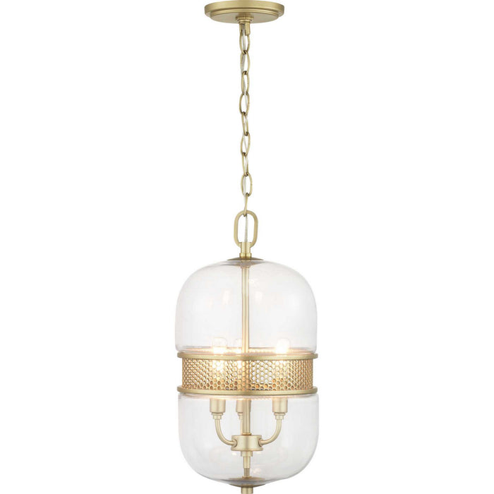 Progress Lighting P500156-078 Three Light Pendant, Vintage Gold