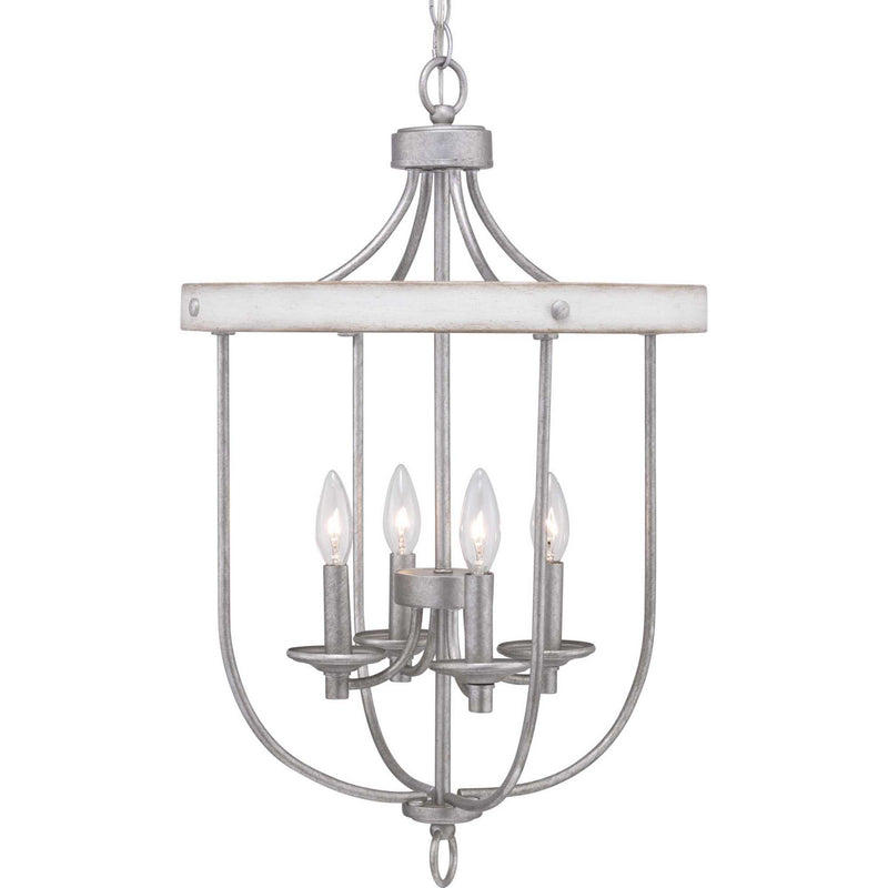 Progress Lighting P500157-141 Four Light Foyer Pendant, Galvanized Finish