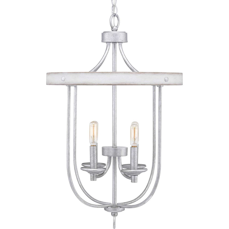 Progress Lighting P500157-141 Four Light Foyer Pendant, Galvanized Finish