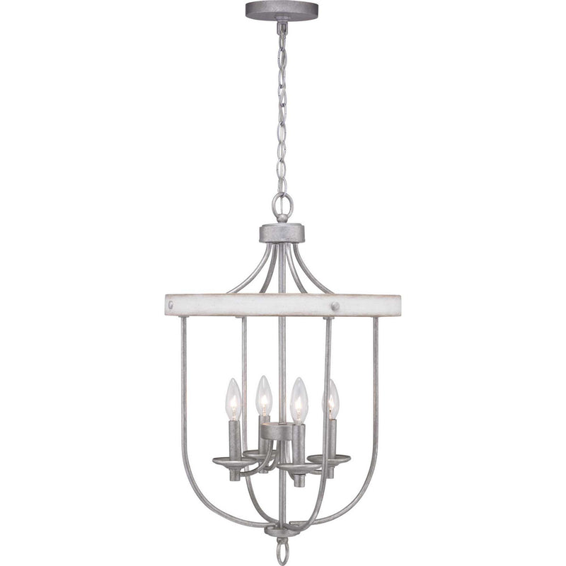 Progress Lighting P500157-141 Four Light Foyer Pendant, Galvanized Finish