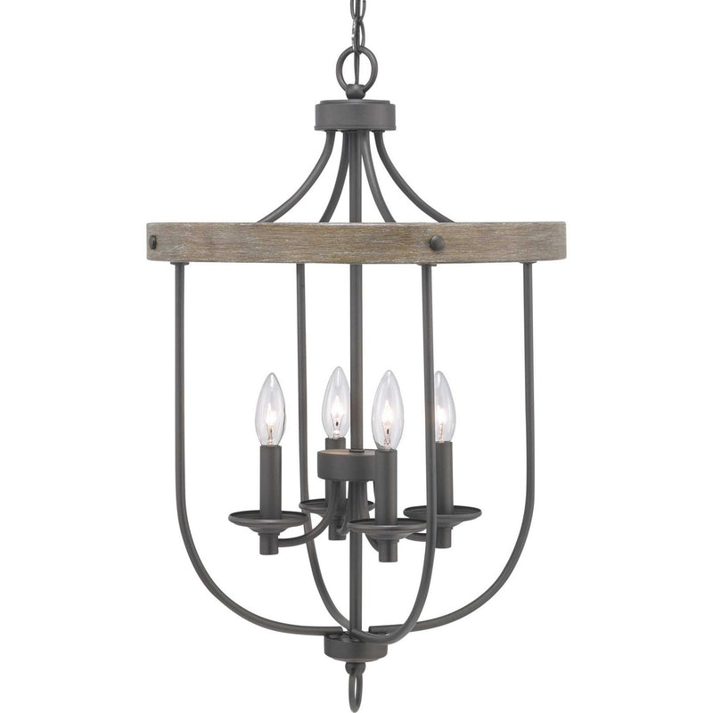 Progress Lighting P500157-143 Four Light Foyer Pendant, Graphite