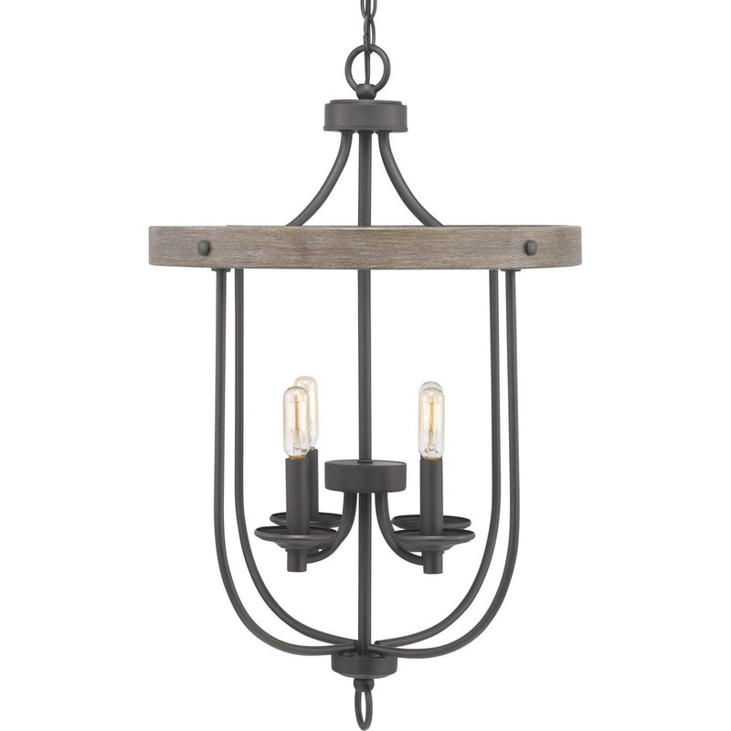 Progress Lighting P500157-143 Four Light Foyer Pendant, Graphite