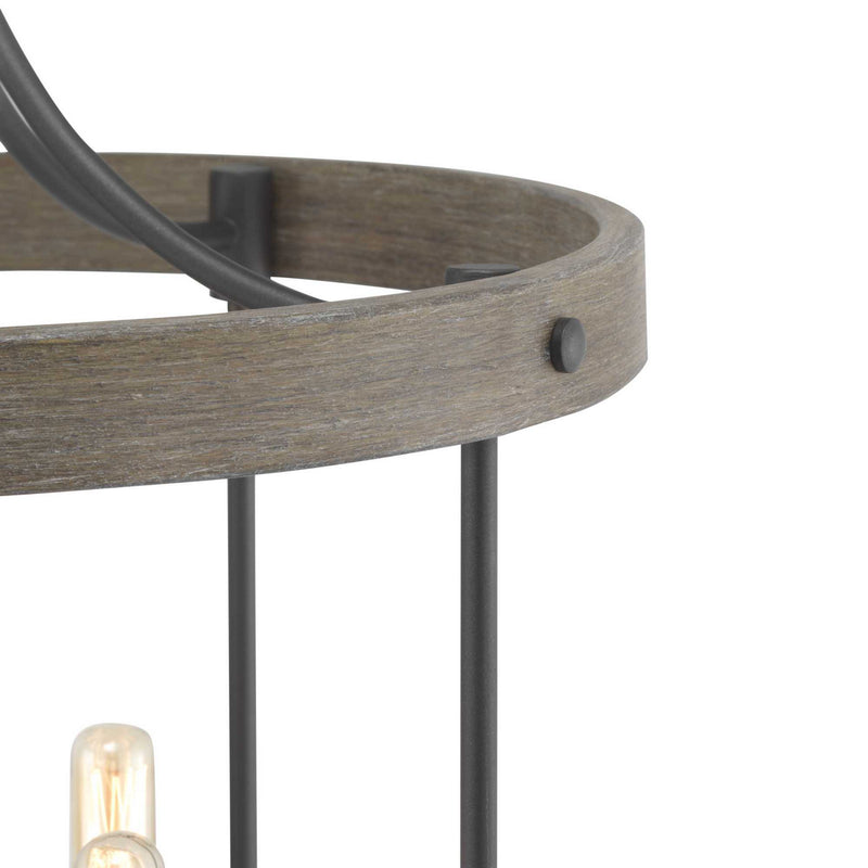Progress Lighting P500157-143 Four Light Foyer Pendant, Graphite