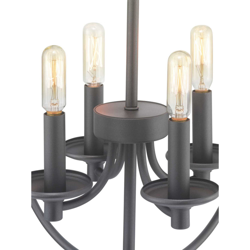 Progress Lighting P500157-143 Four Light Foyer Pendant, Graphite