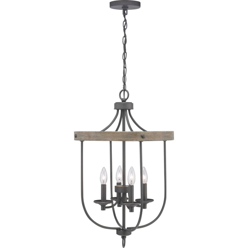 Progress Lighting P500157-143 Four Light Foyer Pendant, Graphite