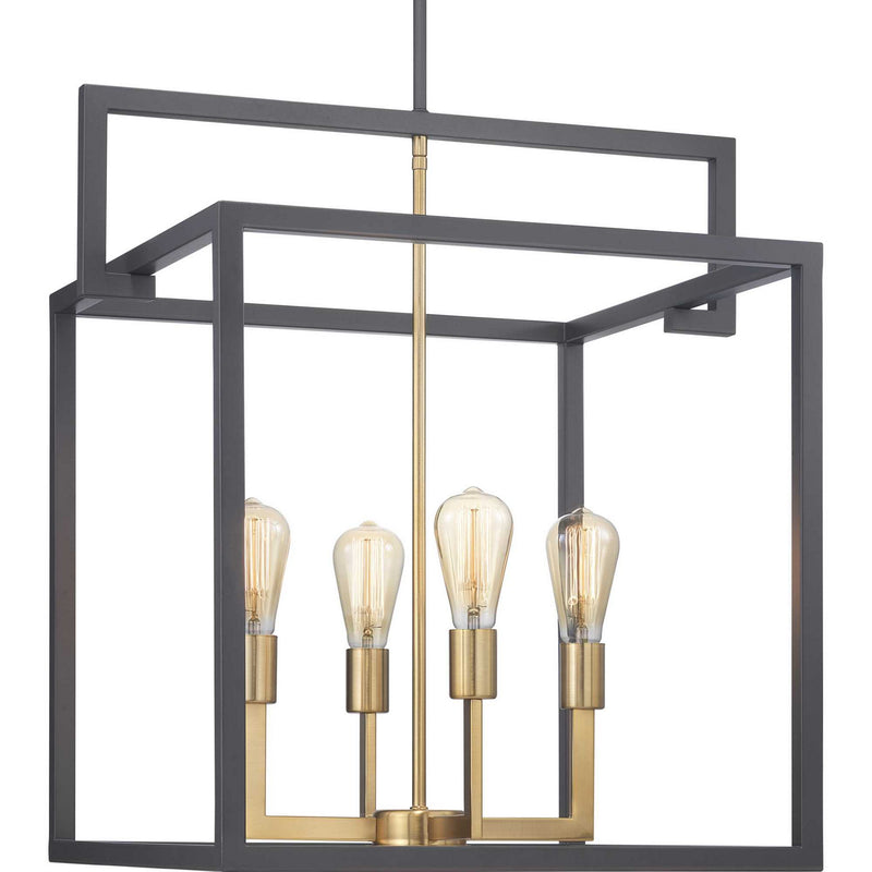 Progress Lighting P500168-143 Four Light Pendant, Graphite