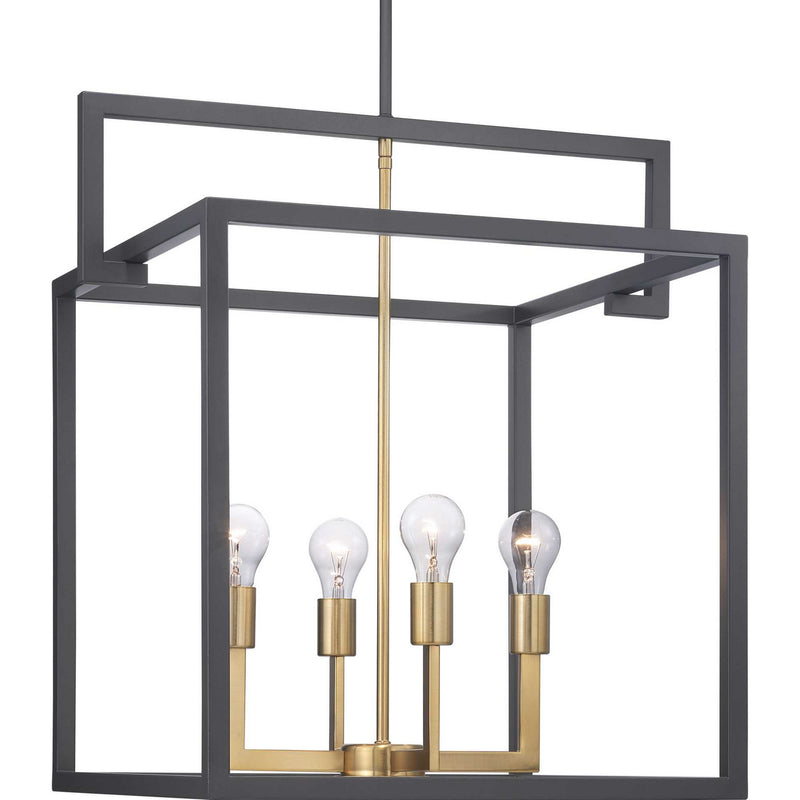 Progress Lighting P500168-143 Four Light Pendant, Graphite
