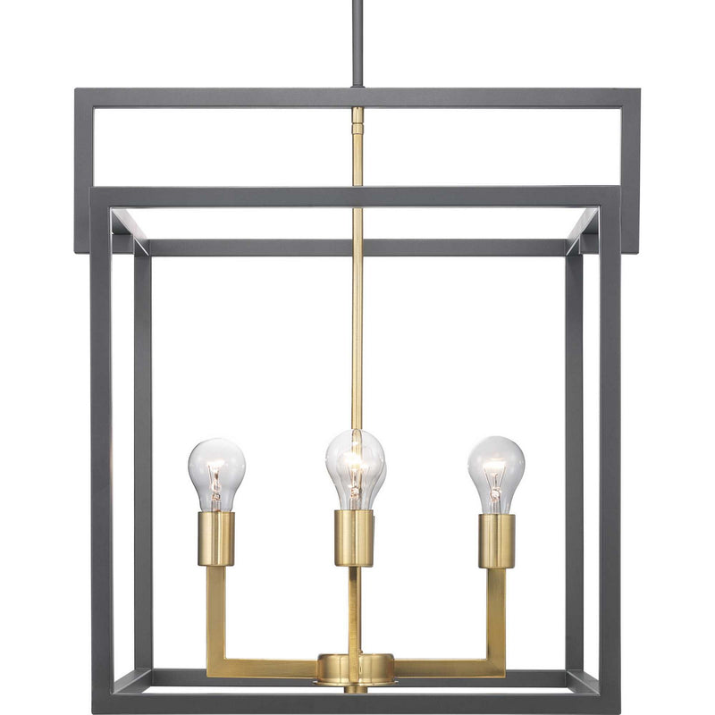 Progress Lighting P500168-143 Four Light Pendant, Graphite