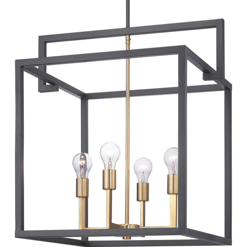 Progress Lighting P500168-143 Four Light Pendant, Graphite