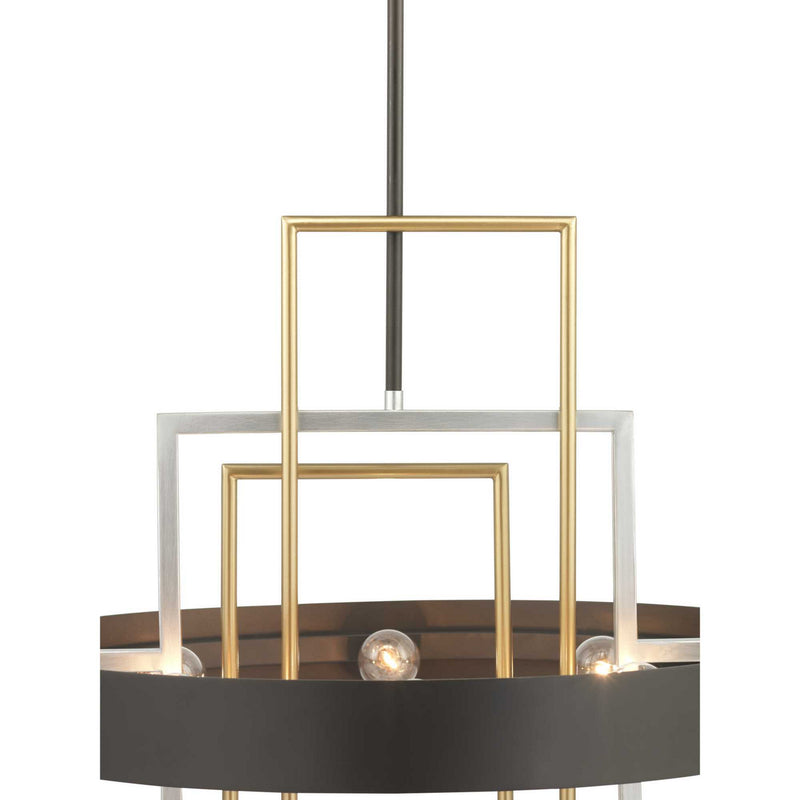Progress Lighting P500174-031 Six Light Pendant, Black