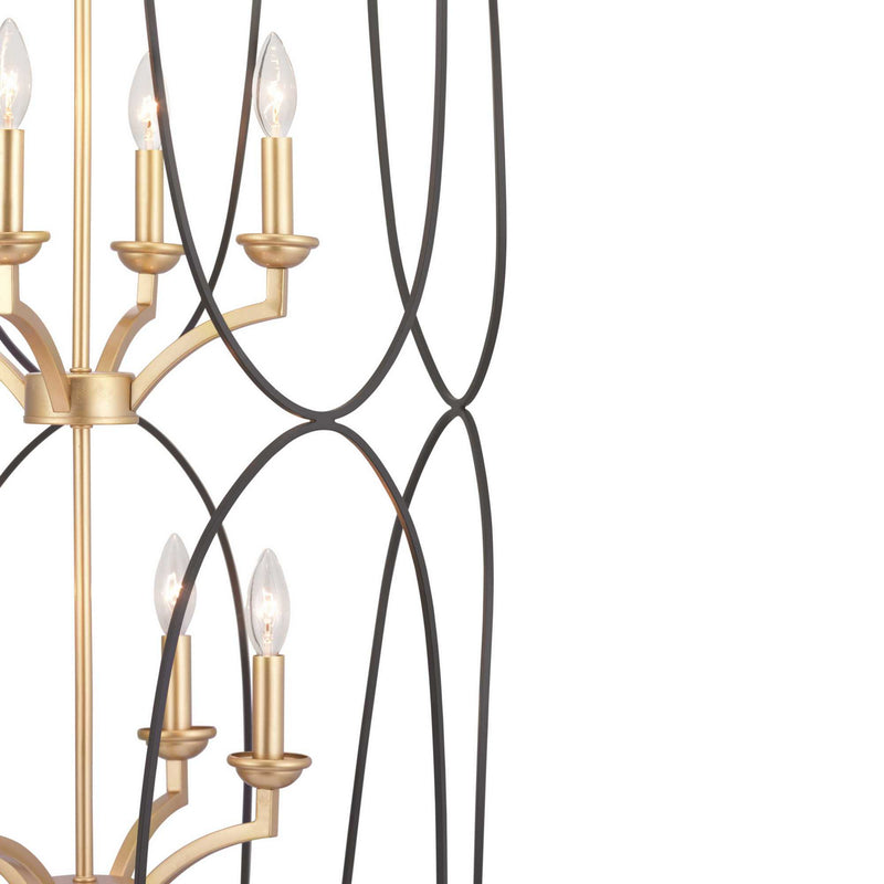 Progress Lighting P500177-031 Eight Light Foyer Pendant, Black